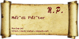 Módi Péter névjegykártya