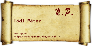 Módi Péter névjegykártya